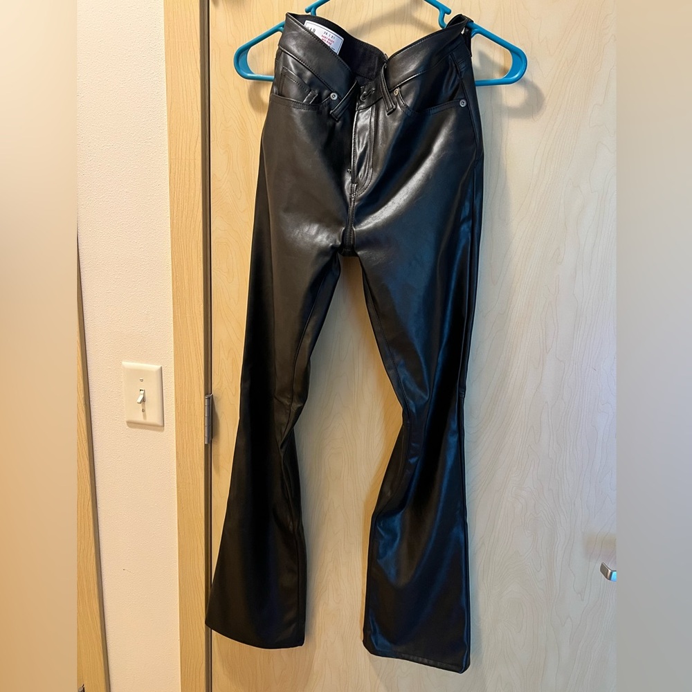 Gap Black Faux Leather Baby Boot pants